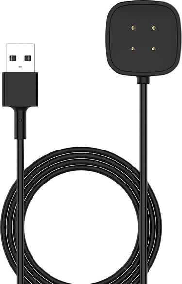 RuenTech Cable de carga compatible con Fitbit Versa 4/3 Fitness Estación de carga para Fitbit Sense 2/Sense Cable 100 cm (Negro)